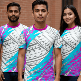 playera sublimada tribal geometrico grupal