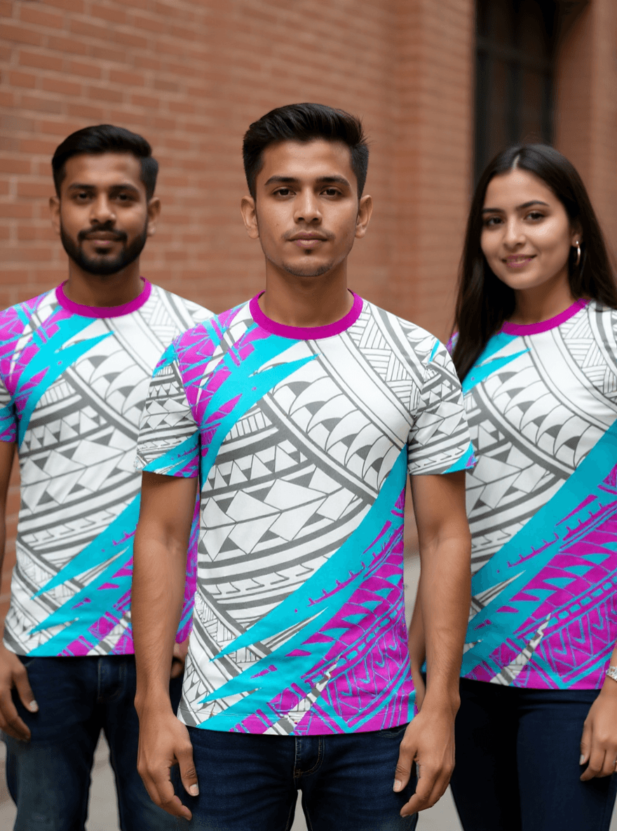 playera sublimada tribal geometrico grupal