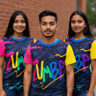 playera sublimada zumba multicolor grupal