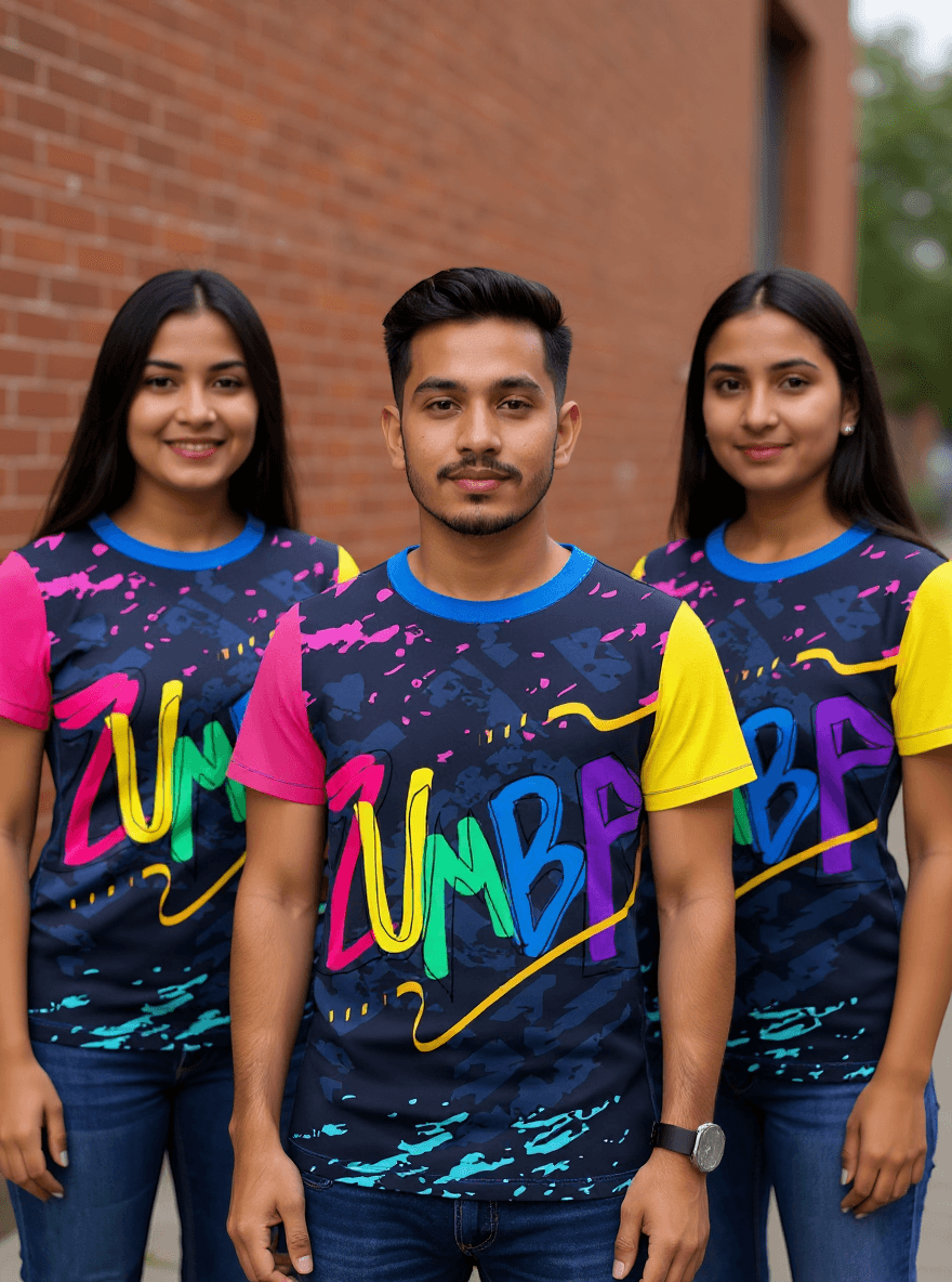 playera sublimada zumba multicolor grupal